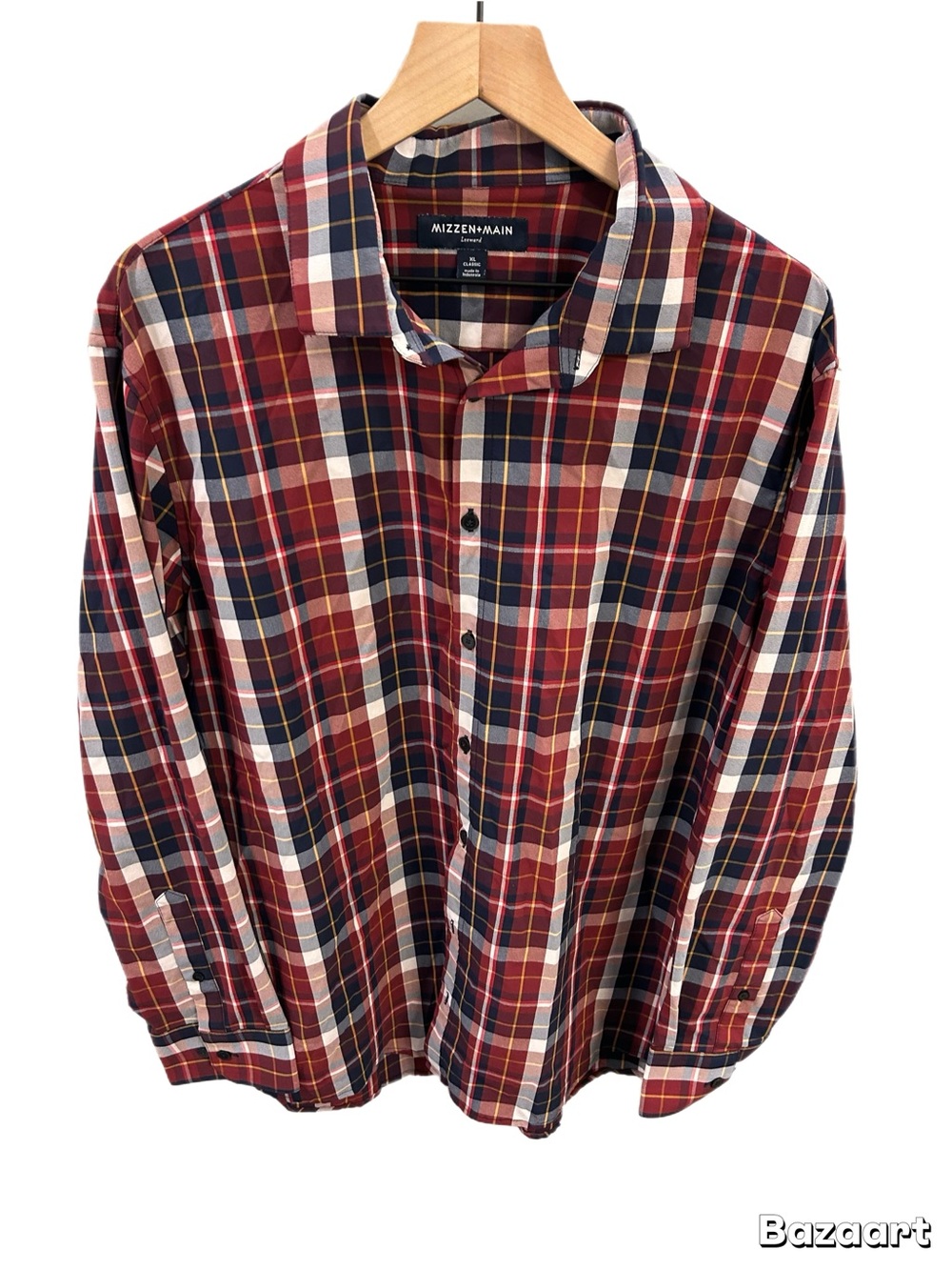 Mizzen+Main Leeward Men’s Plaid Button-Down Shirt – XL